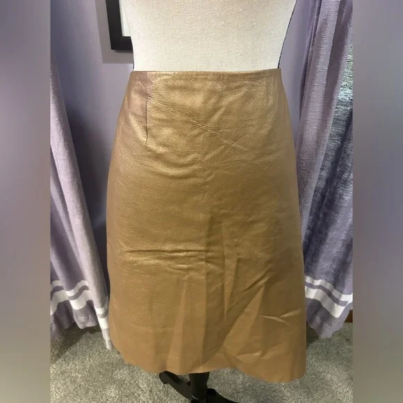 Vintage Venezia Metallic Leather Skirt - Picture 3 of 5